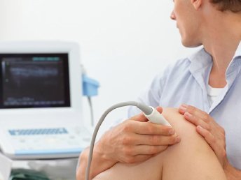 Ultrasound image of soft tissues in various anatomical regions for diagnostic examination.